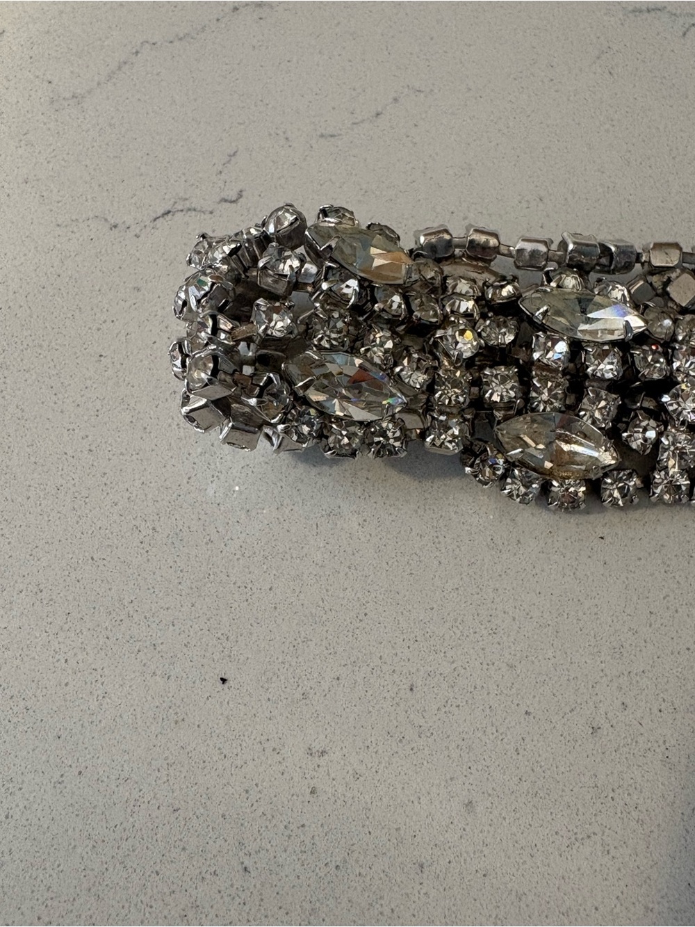 Kramer Silvertone Rhinestone bracelet - Picture 2 of 7